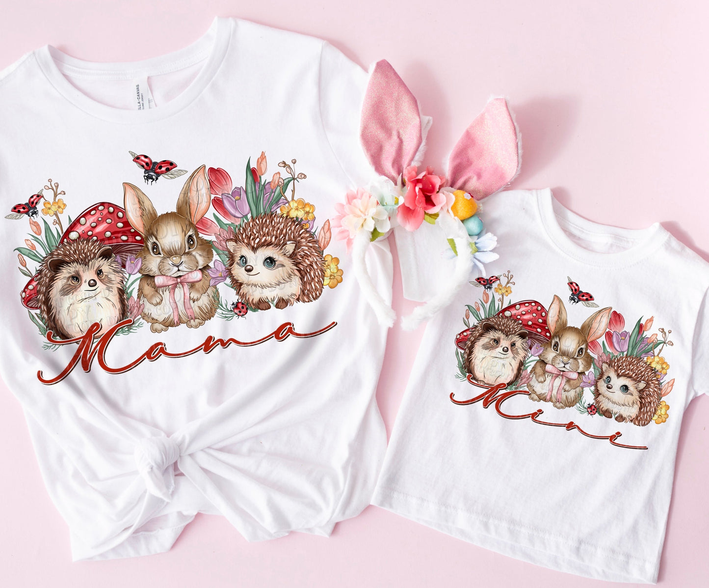 DTF Transfer Easter Spring Hedge Hog Mama & Mini