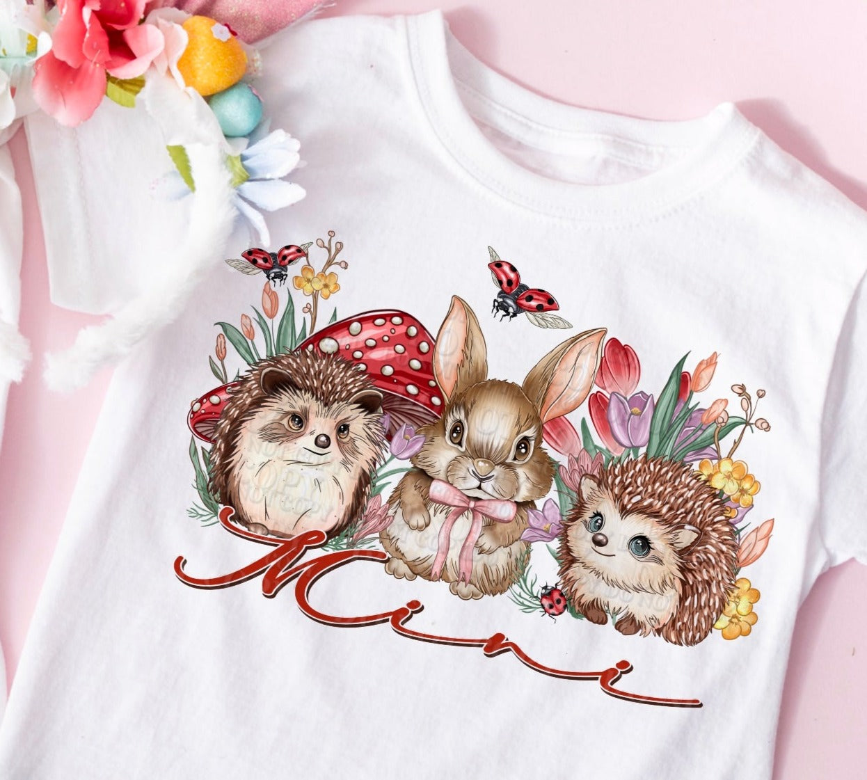 DTF Transfer Easter Spring Hedge Hog Mama & Mini