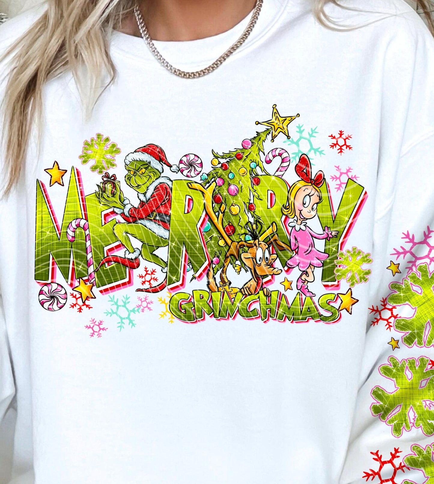 DTF Transfer Christmas Merry Christmas With Sleeve Print