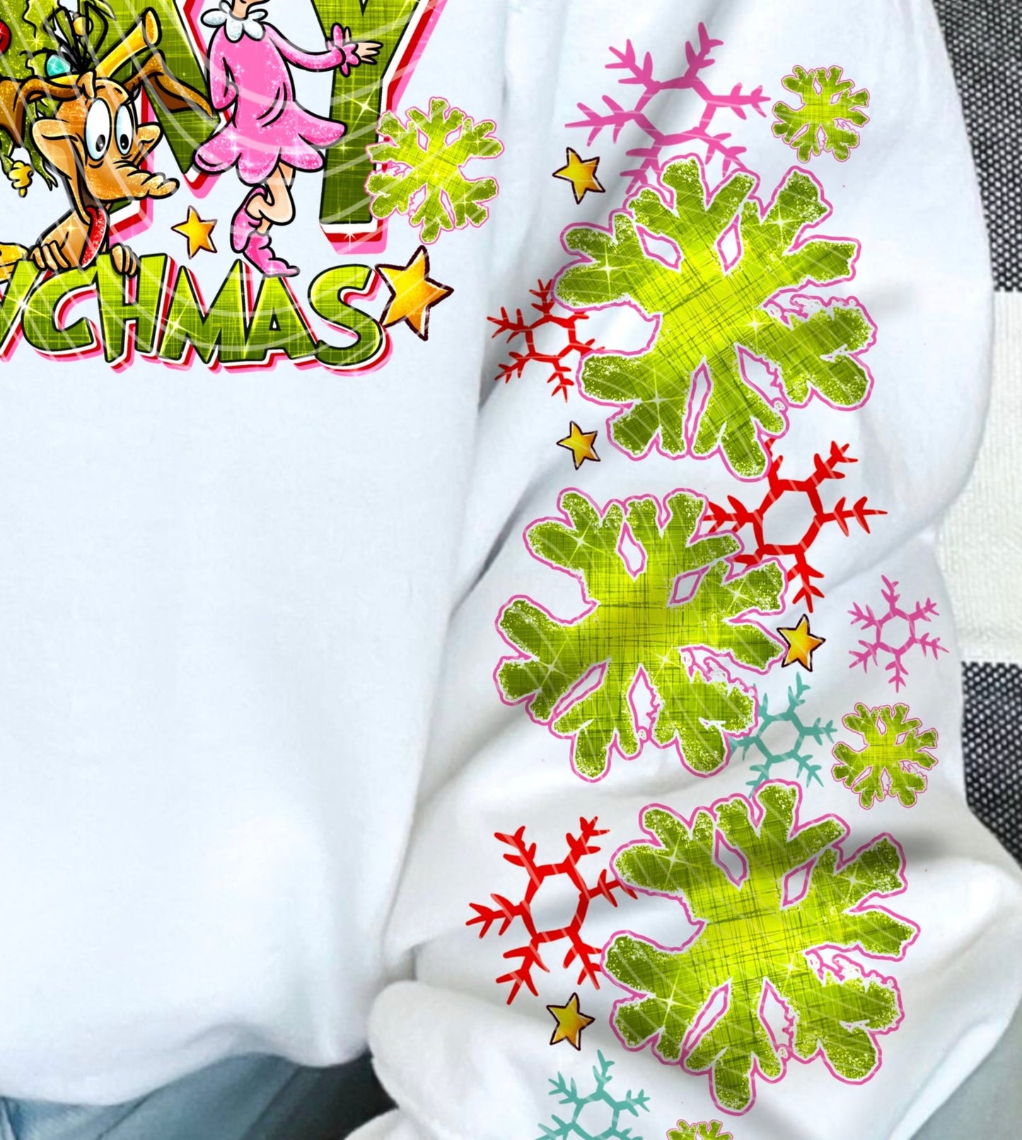 DTF Transfer Christmas Merry Christmas With Sleeve Print