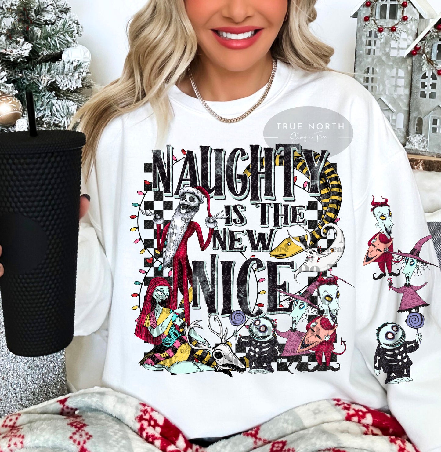DTF Transfer Christmas Naughty New Nice Sleeve Ordered