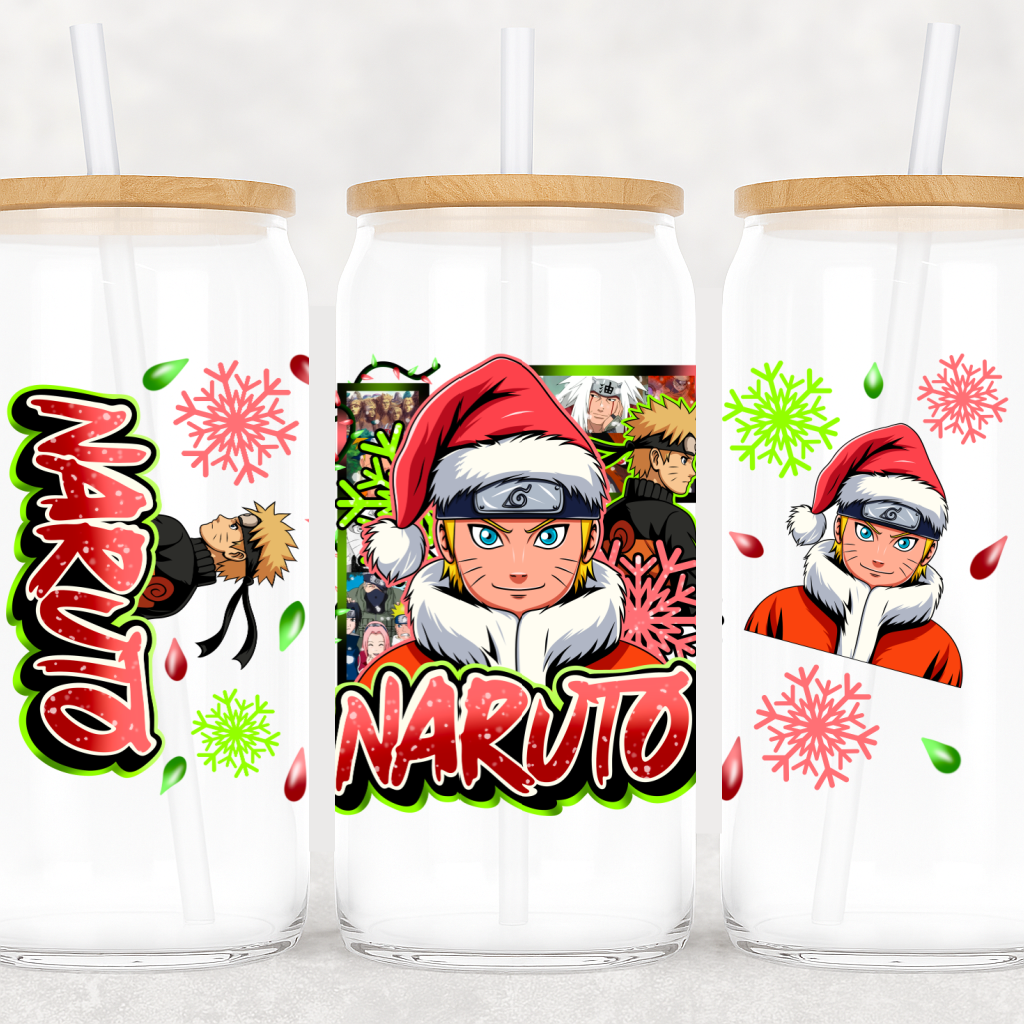 UV DTF Cup Wrap – Naruto Christmas Edition | Anime Holiday Libby Wrap