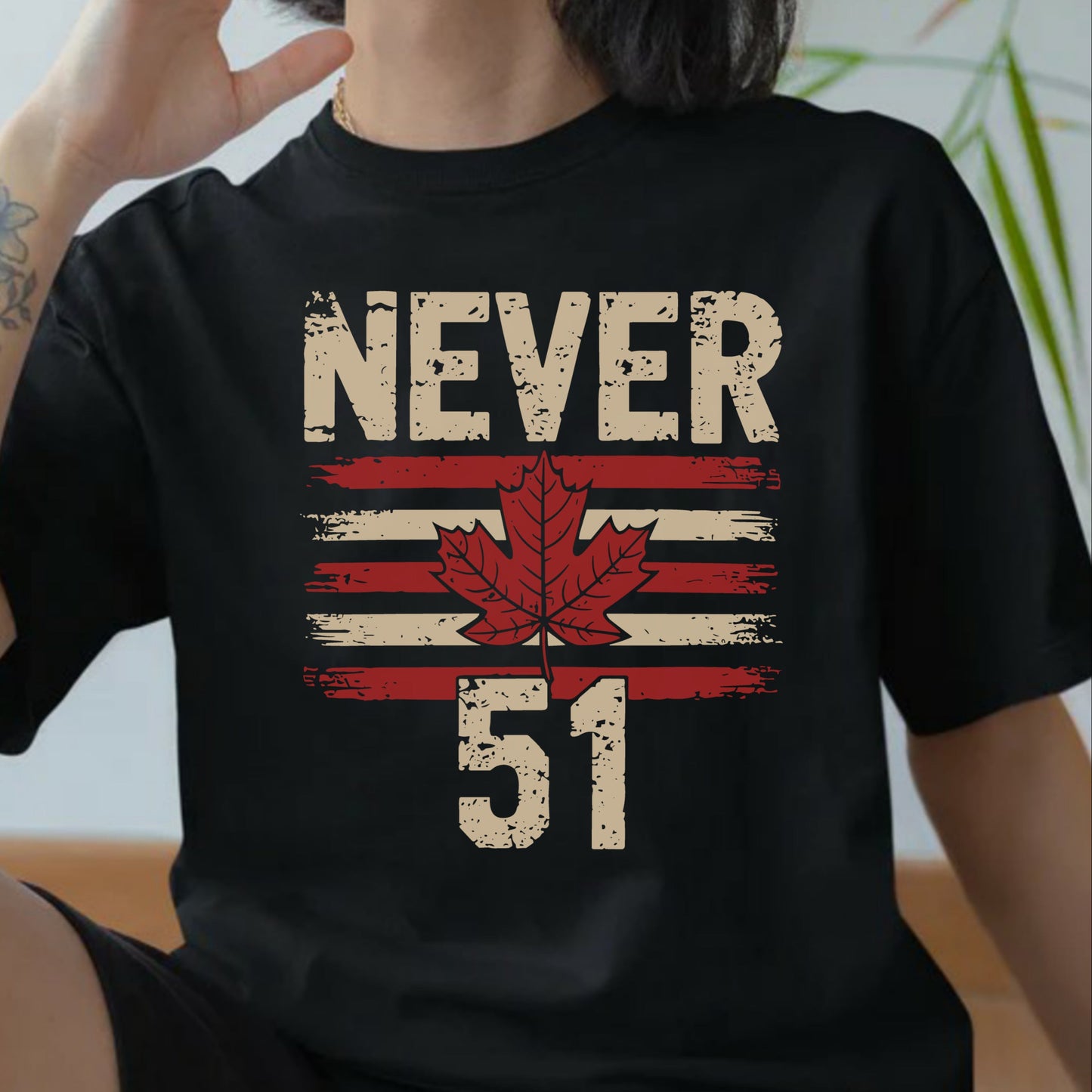 DTF Transfer Never 51 Canadian Maple Leaf Vintage Design