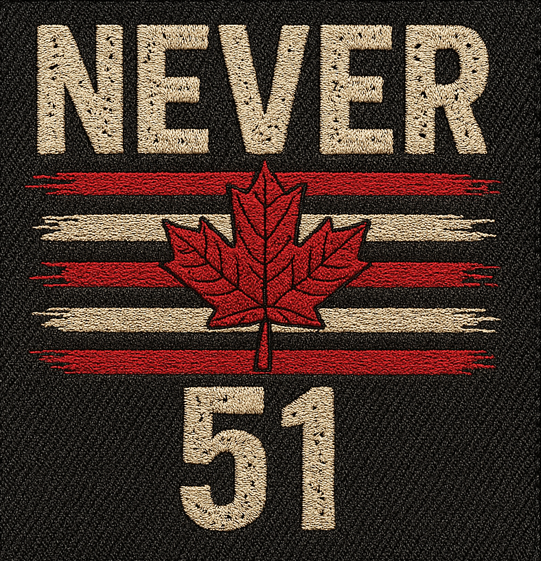 Embroidered-Effect DTF Transfer True North Never 51