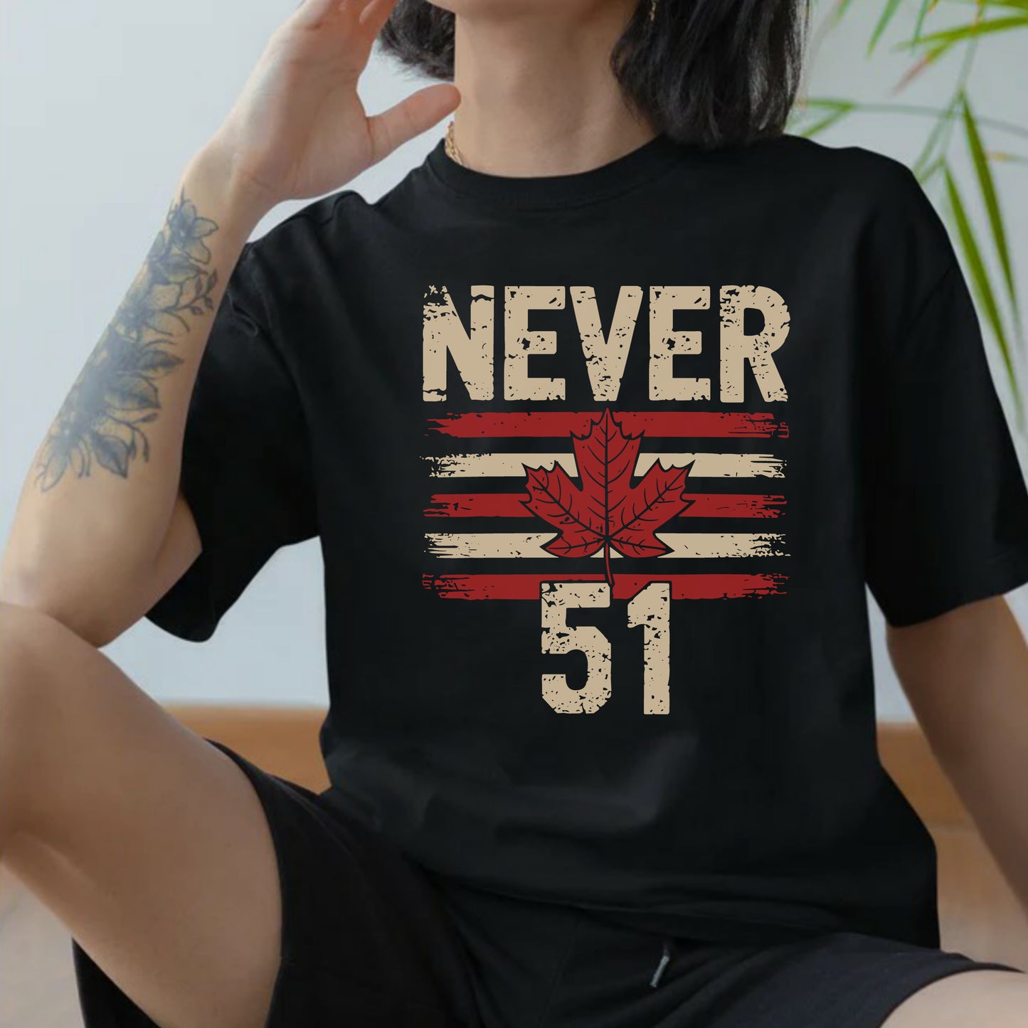 DTF Transfer Never 51 Canadian Maple Leaf Vintage Design