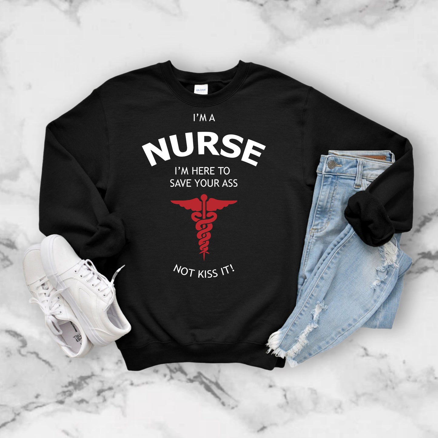 DTF Transfer humor I Am A Nurse Save Your A$$
