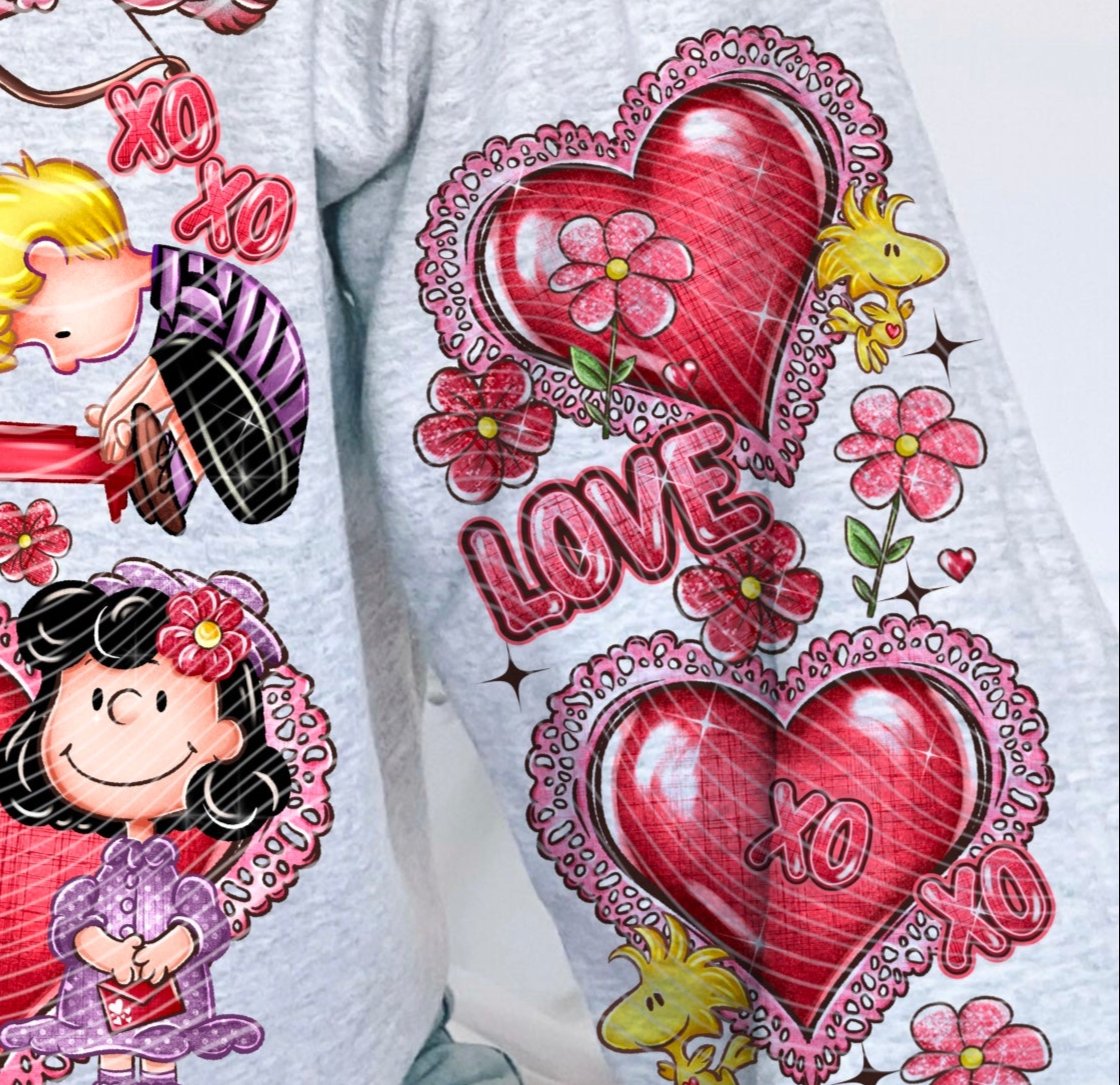 Sweatshirt Hoodie Crewneck T-Shirt Happy Valentines Peanut Valentine /w Sleeves offered
