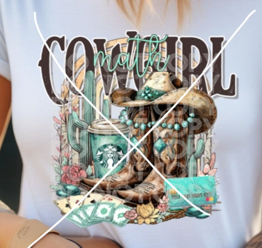 DTF Transfer Rustic Country Cowgirl Math