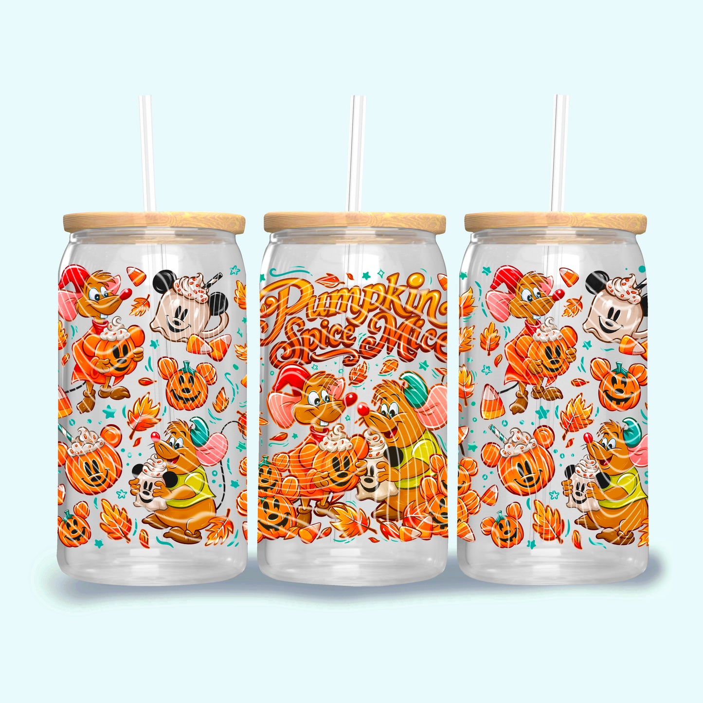 UV-DTF Cup Wrap Pumpkin Spice Mice