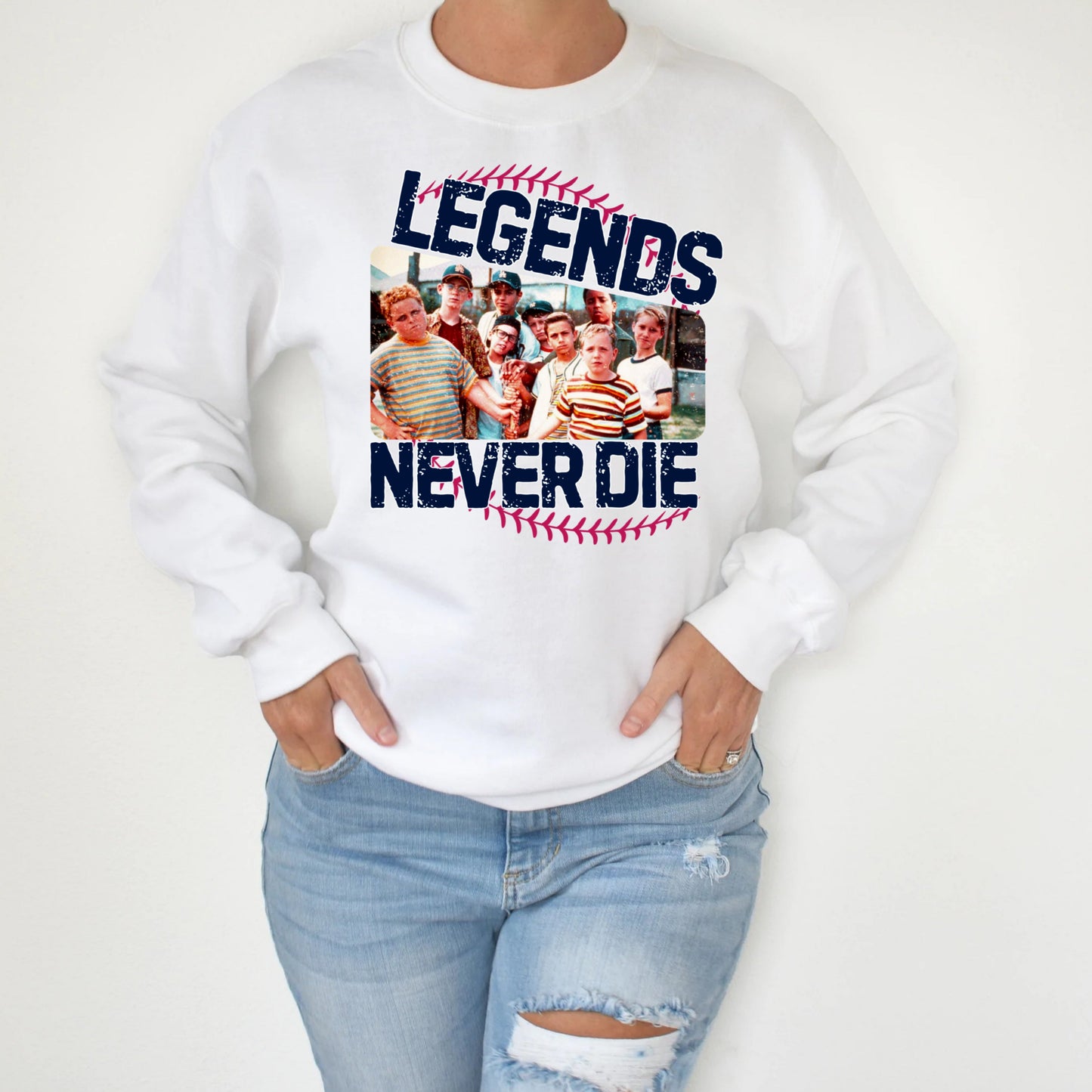 Sweatshirt Crew Hoodie Or T-Shirt Baseball Legends Never Die
