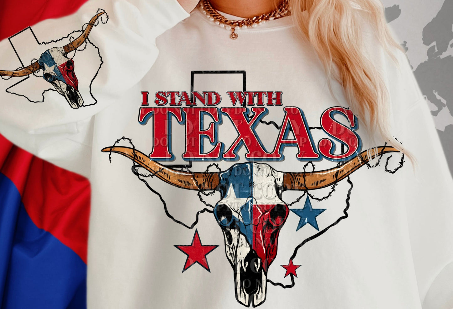DTF Transfer Country I Stand With Texas