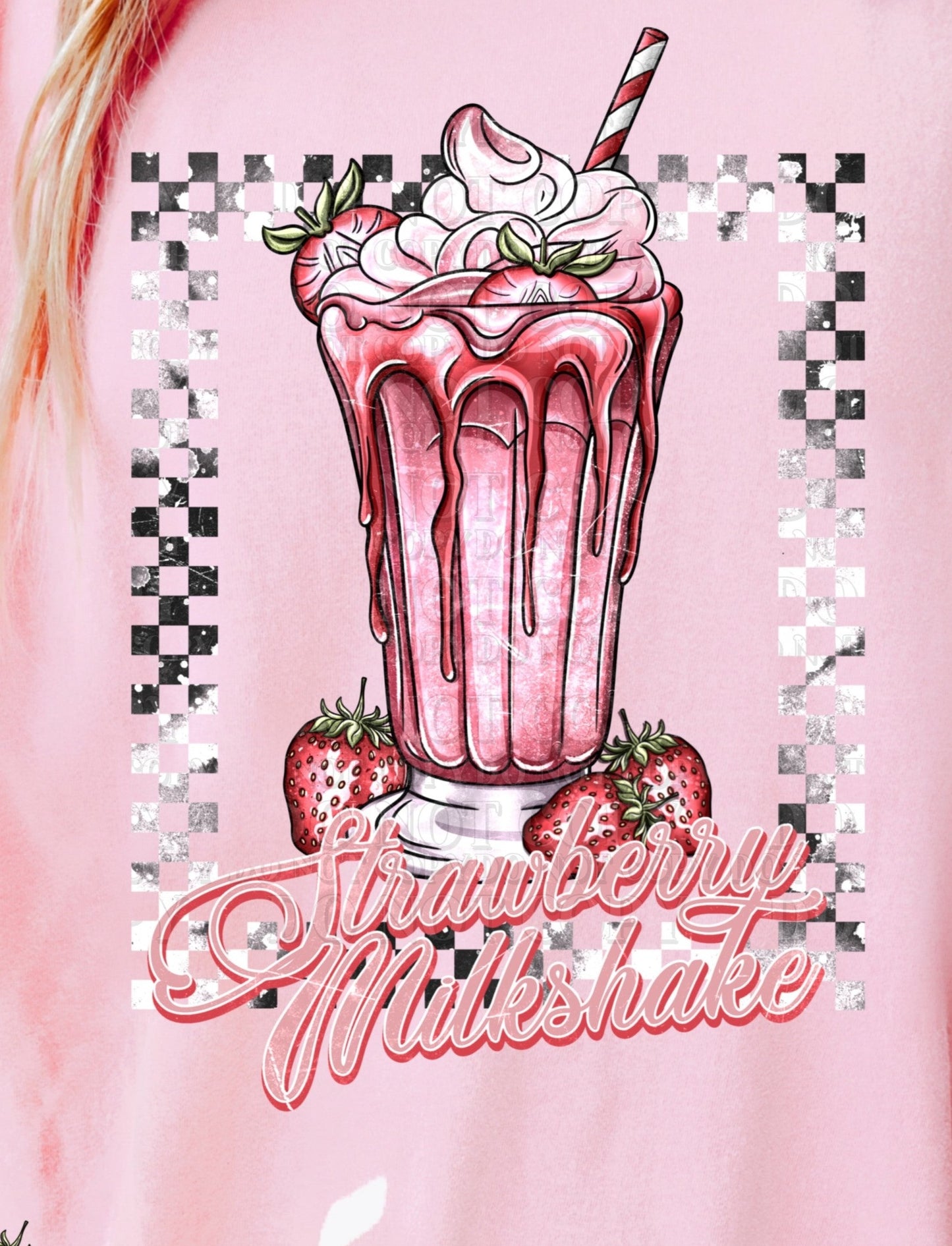 DTF Transfer Valentines Strawberry MilkShake Sleeve offered