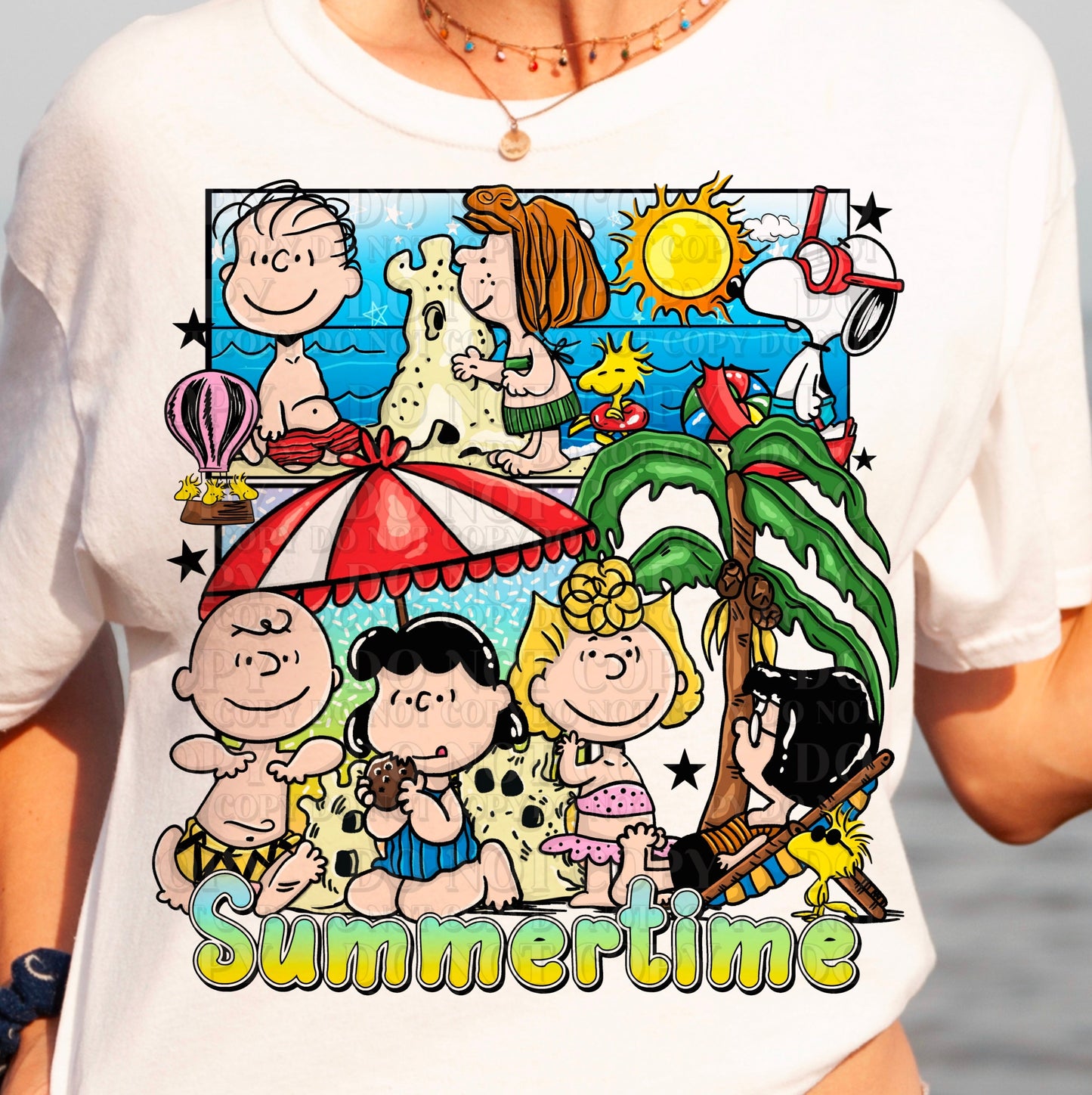 DTF Transfer Summer Time Peanuts At The Beach