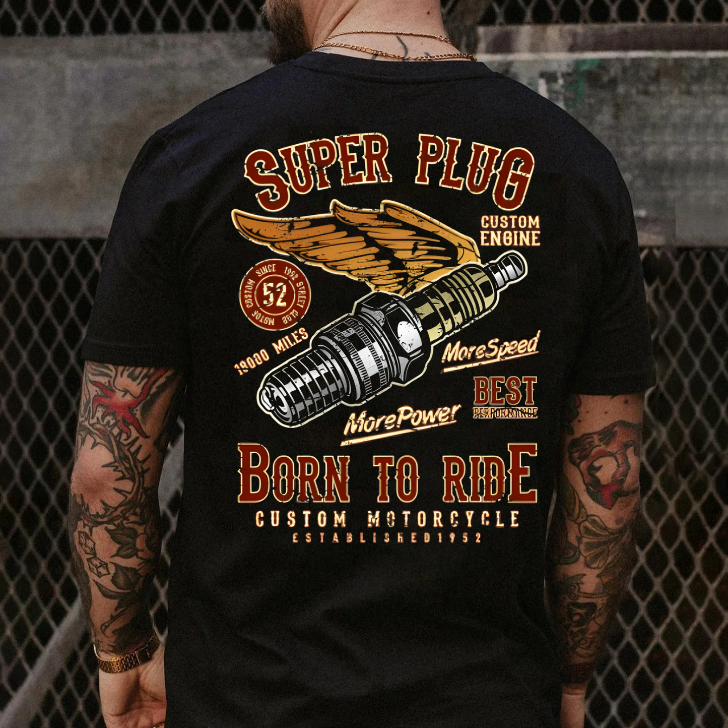 Sweatshirt Hoodie T-Shirt Gear Heads Super Plug Born To Ride
