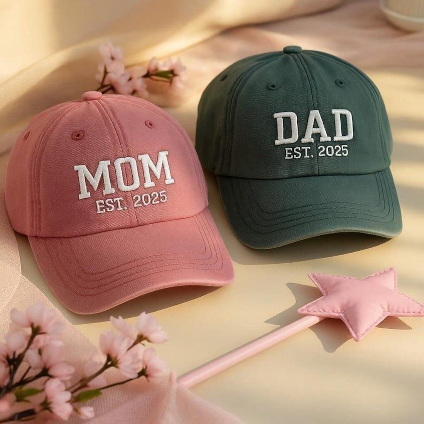 Pigment Dyed Cap – The Perfect Gift for New Parents – Embroidered Caps