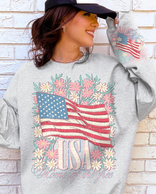 America Home Of The Free T-Shirt or Sweatshirt - Patriotic Apparel