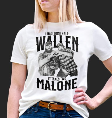 T-Shirt Tee's Or Sweatshirt Western I Had Some Help Black Or White