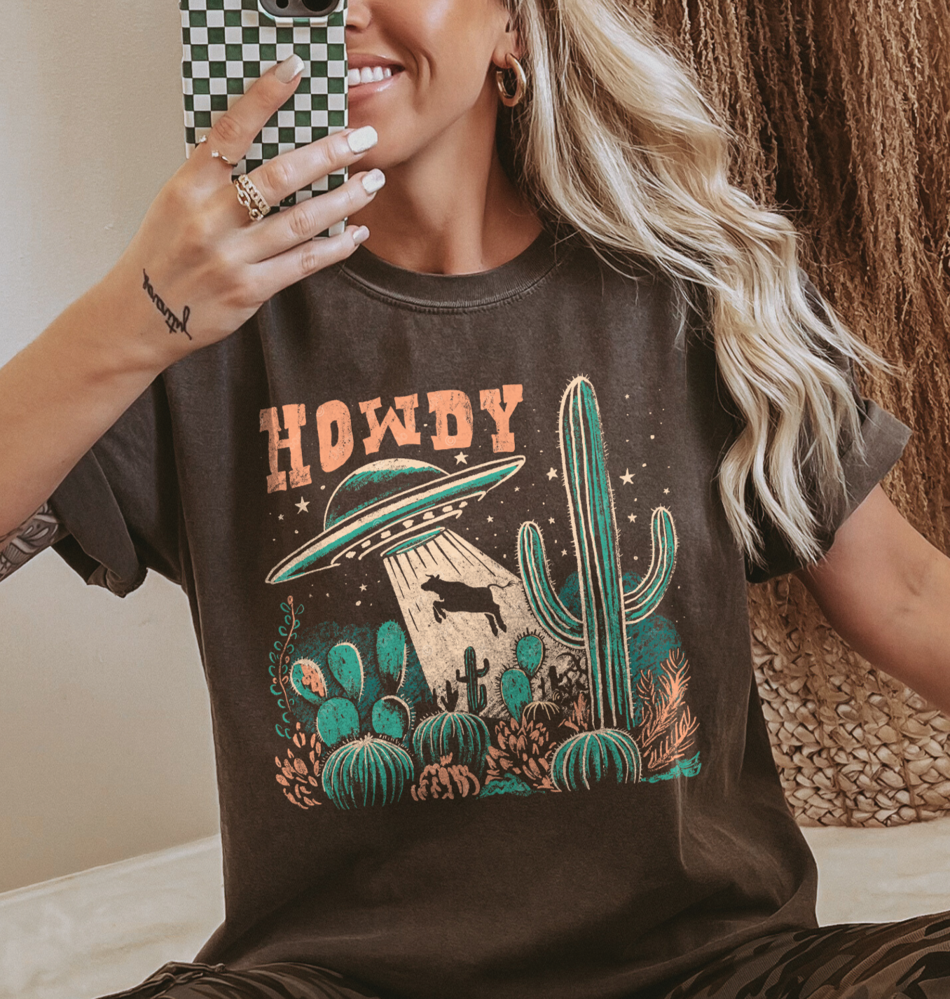 DTF Transfer Country Howdy Space Cow