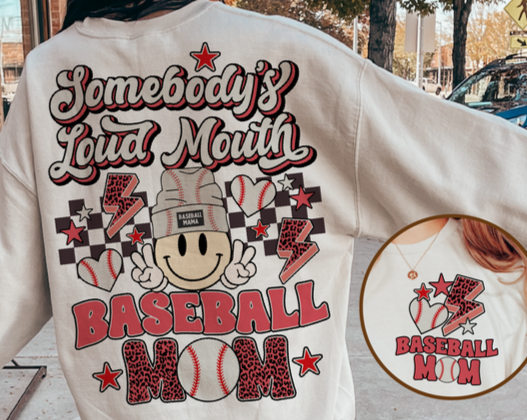 DTF Transfer Baseball Mom Vintage colors