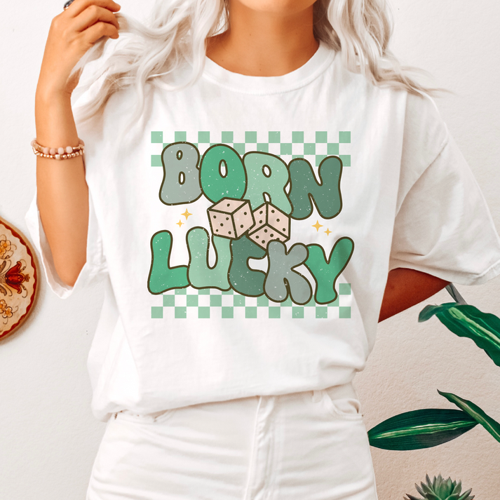 DTF Transfer St Patrick's Day Born Lucky