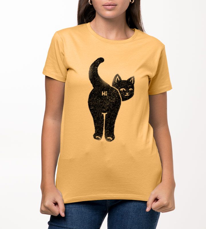 DTF Transfer Humor Cats Bum Says HI