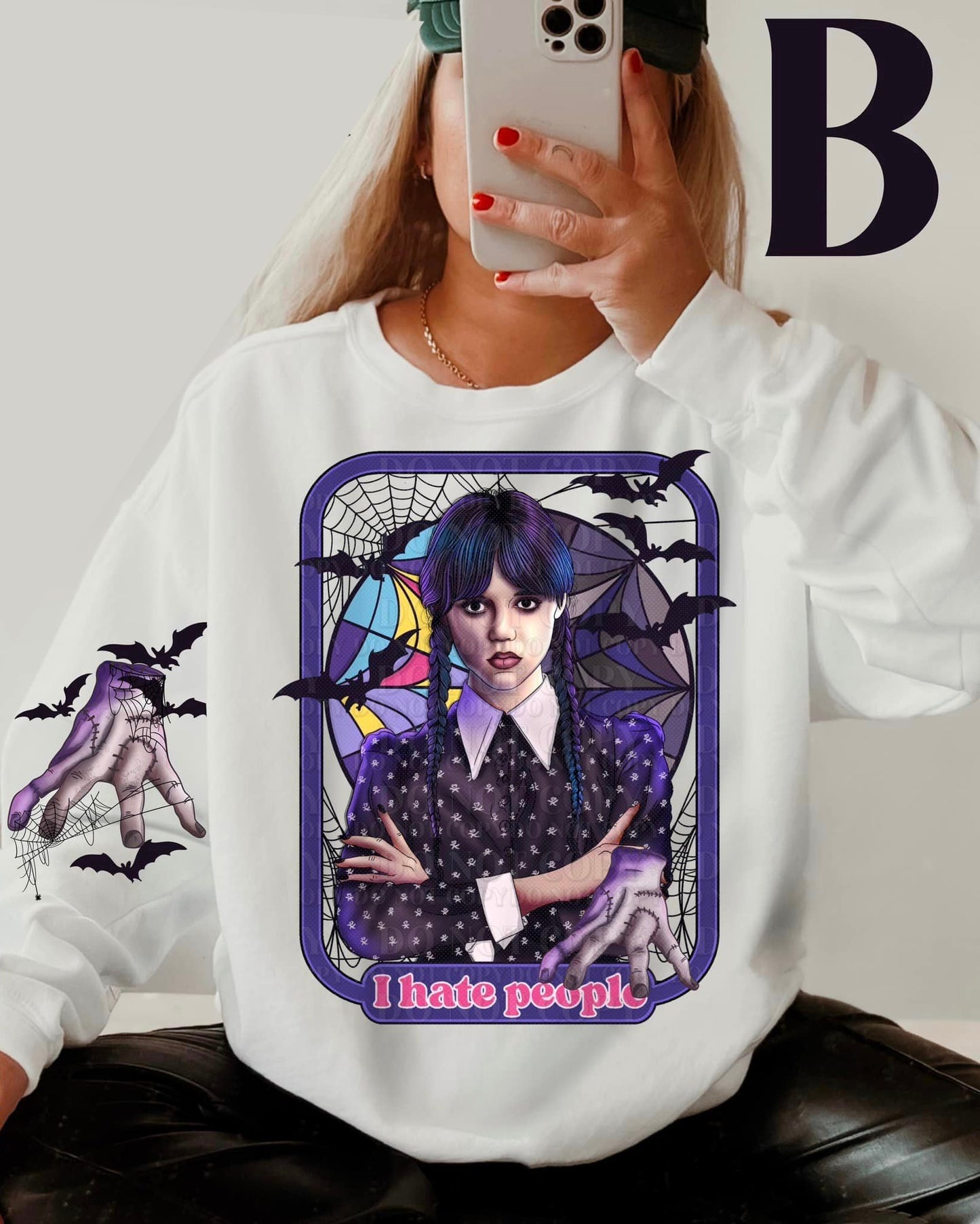 T-Shirt Or Sweatshirt  I hate people  Wednesday  Vintage with Sleeves