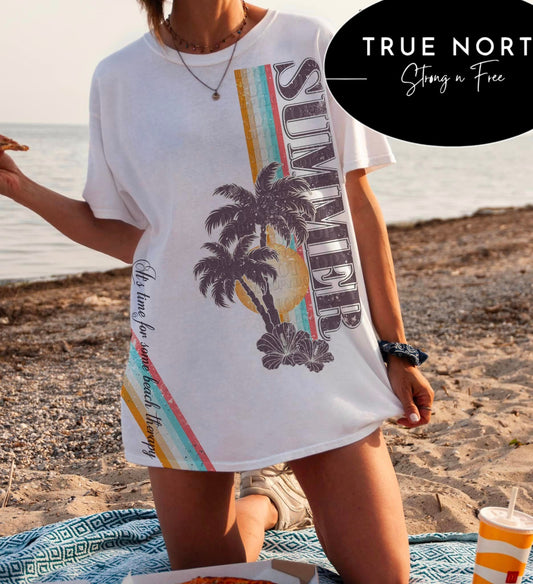 70s Style Beach Therapy T-ShirtSweatshirt - Perfect for Summer Fun