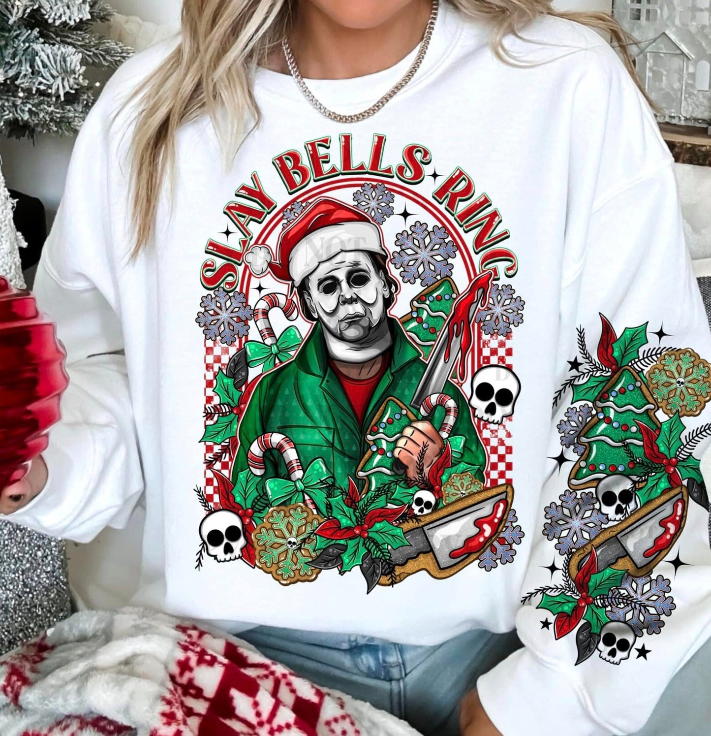 DTF Transfer Fall Halloween Christmas - Slay Bells Ring Jason