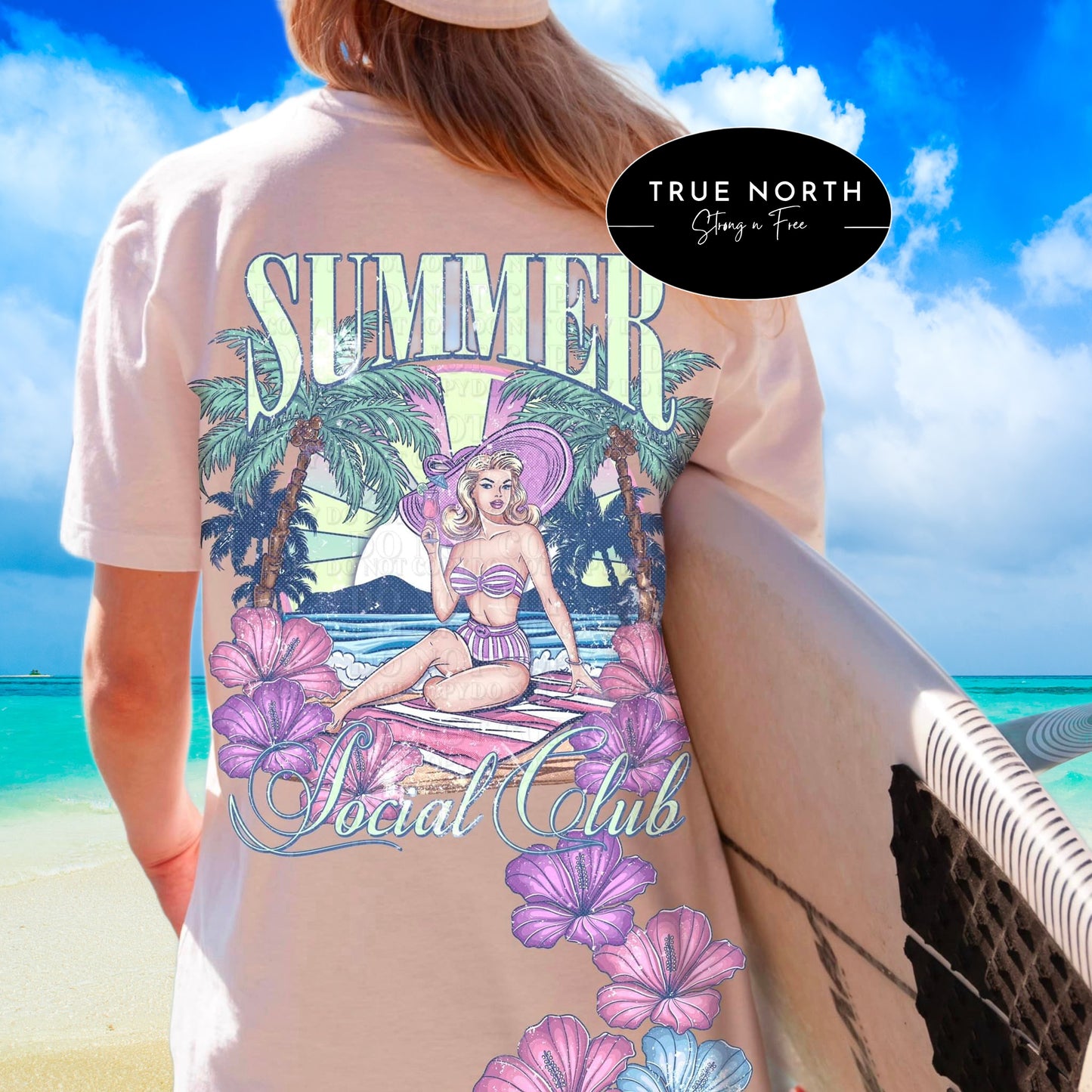 DTF Transfer Summer Social Club + Sleeve offered