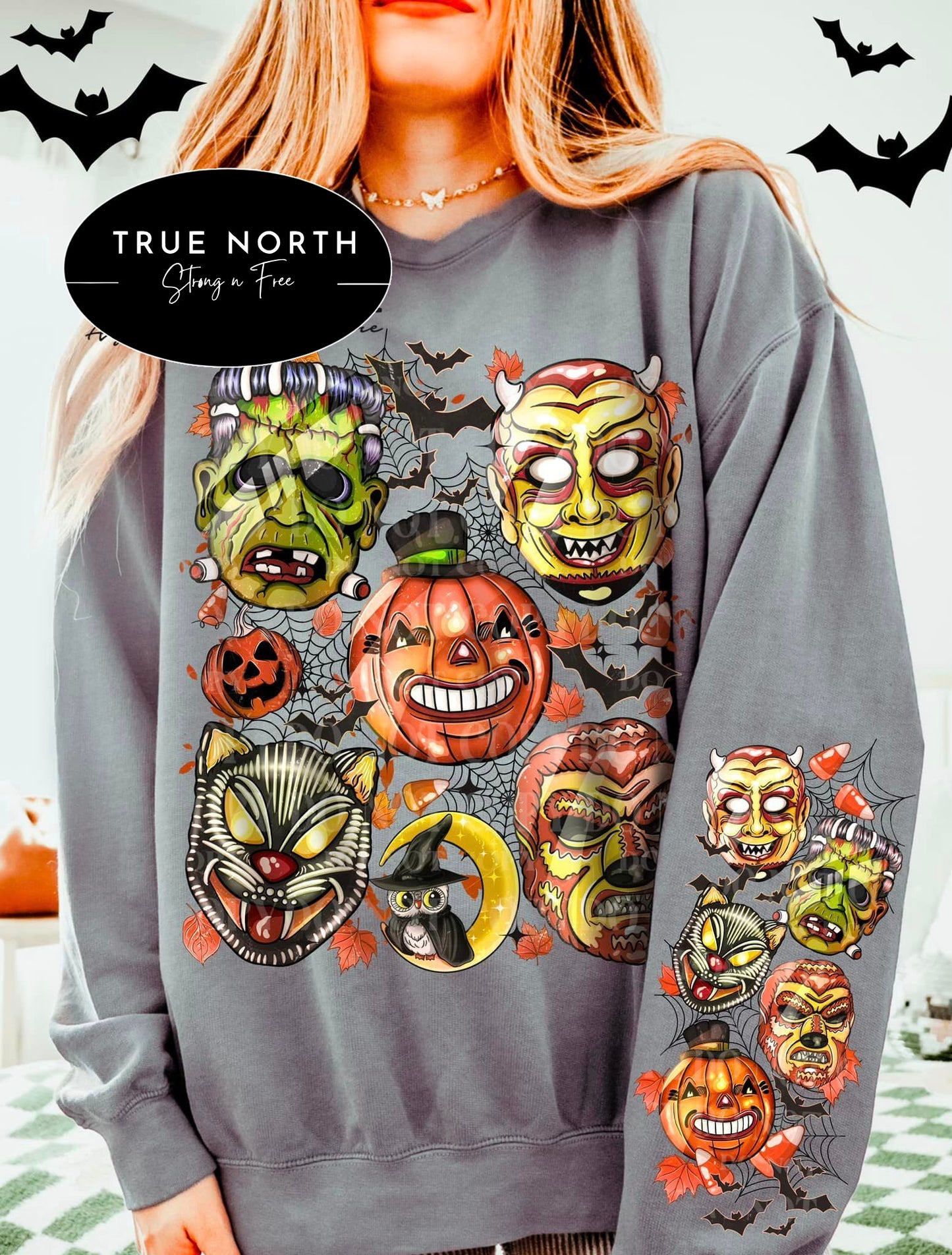DTF Transfer Fall Halloween Spooky Season pumpkins and Masks