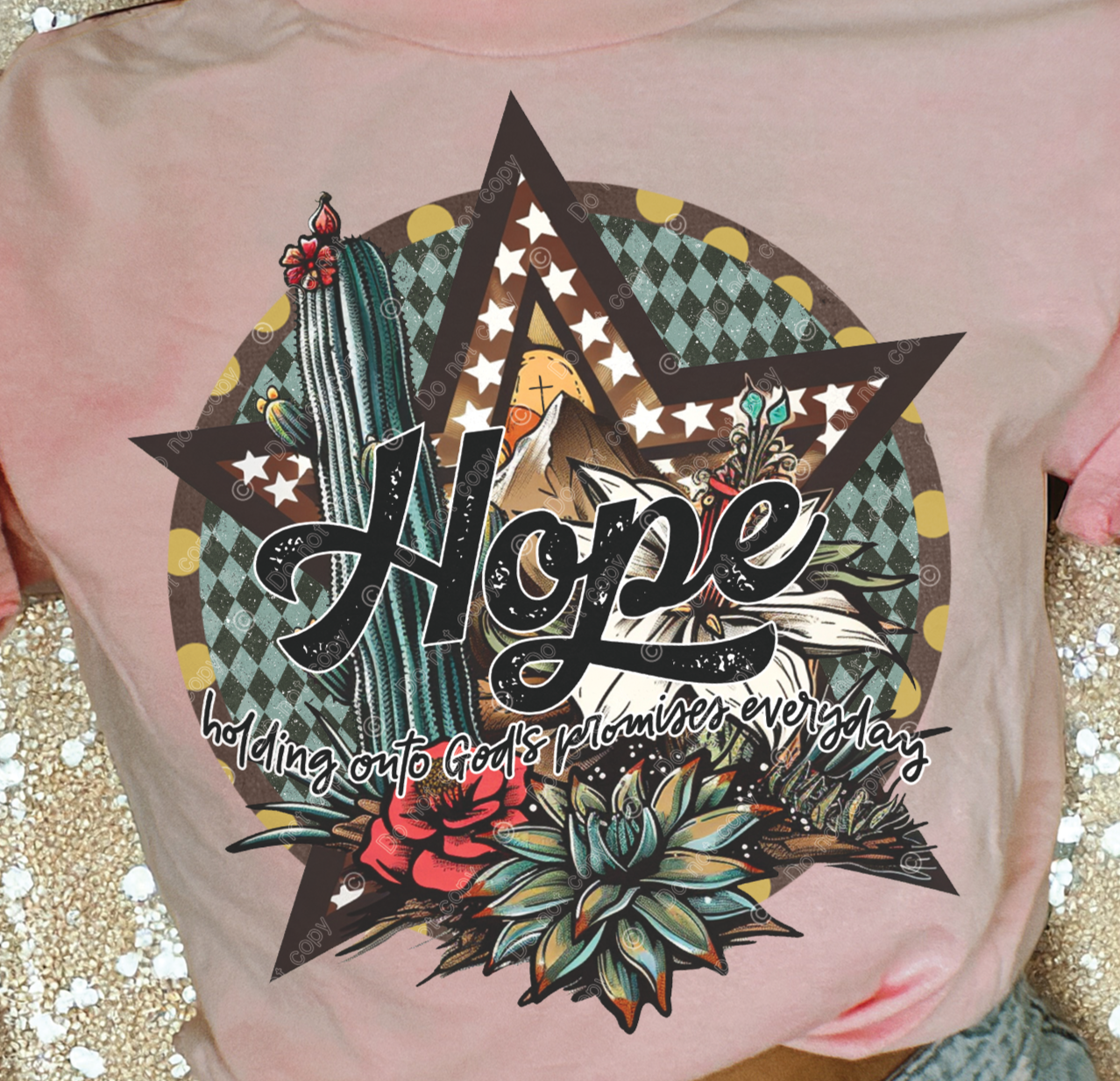 DTF Transfer Summer Christian Hold Onto Gods HOPE