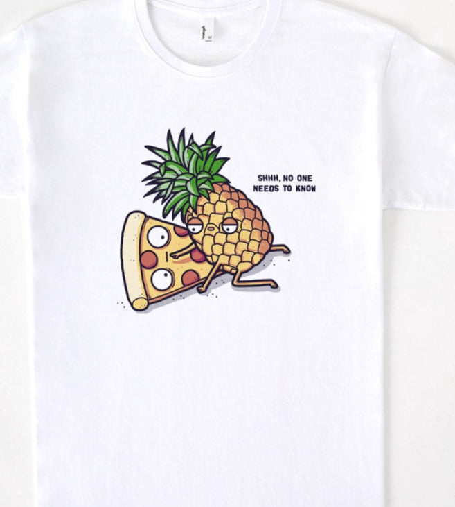 Fun Pineapple on Pizza T-Shirt or Sweatshirt Humorous Foodie Top for Men and Women