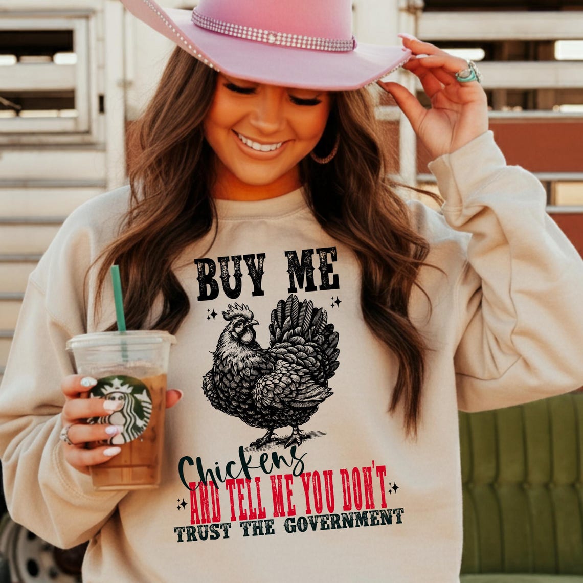 DTF Transfer Buy Me Chickens – Funny Homestead Anti-Government Graphic