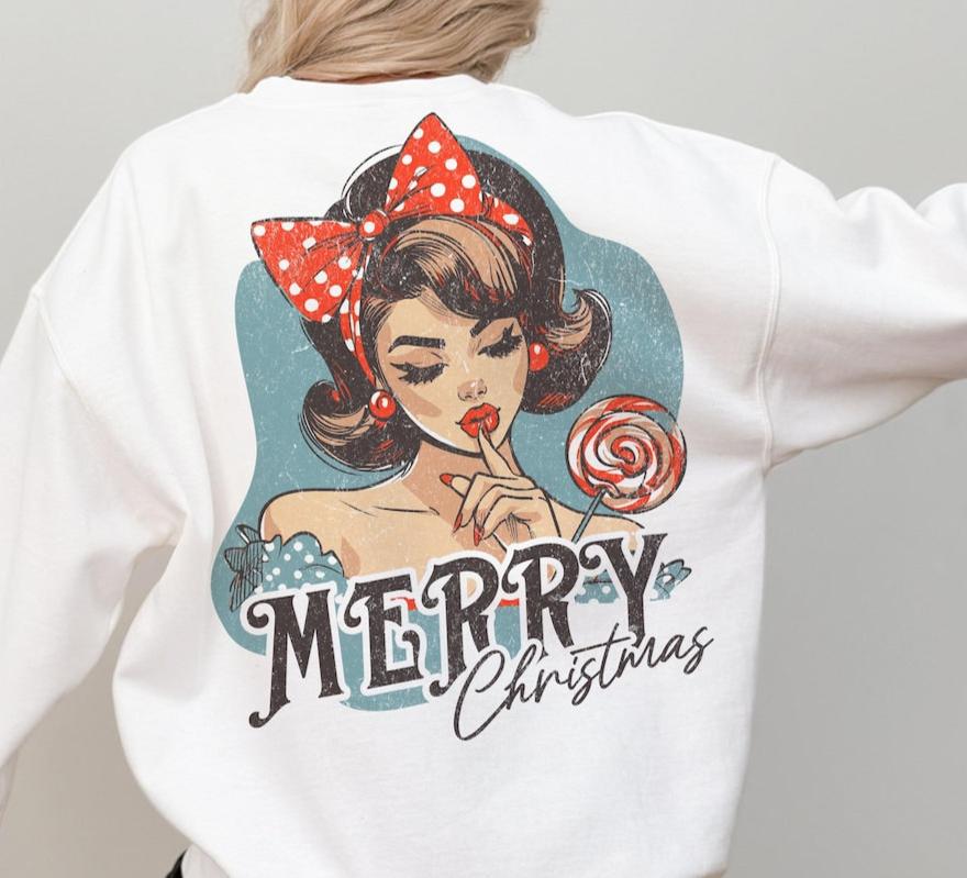 DTF Transfer Christmas Vintage 1960's Style