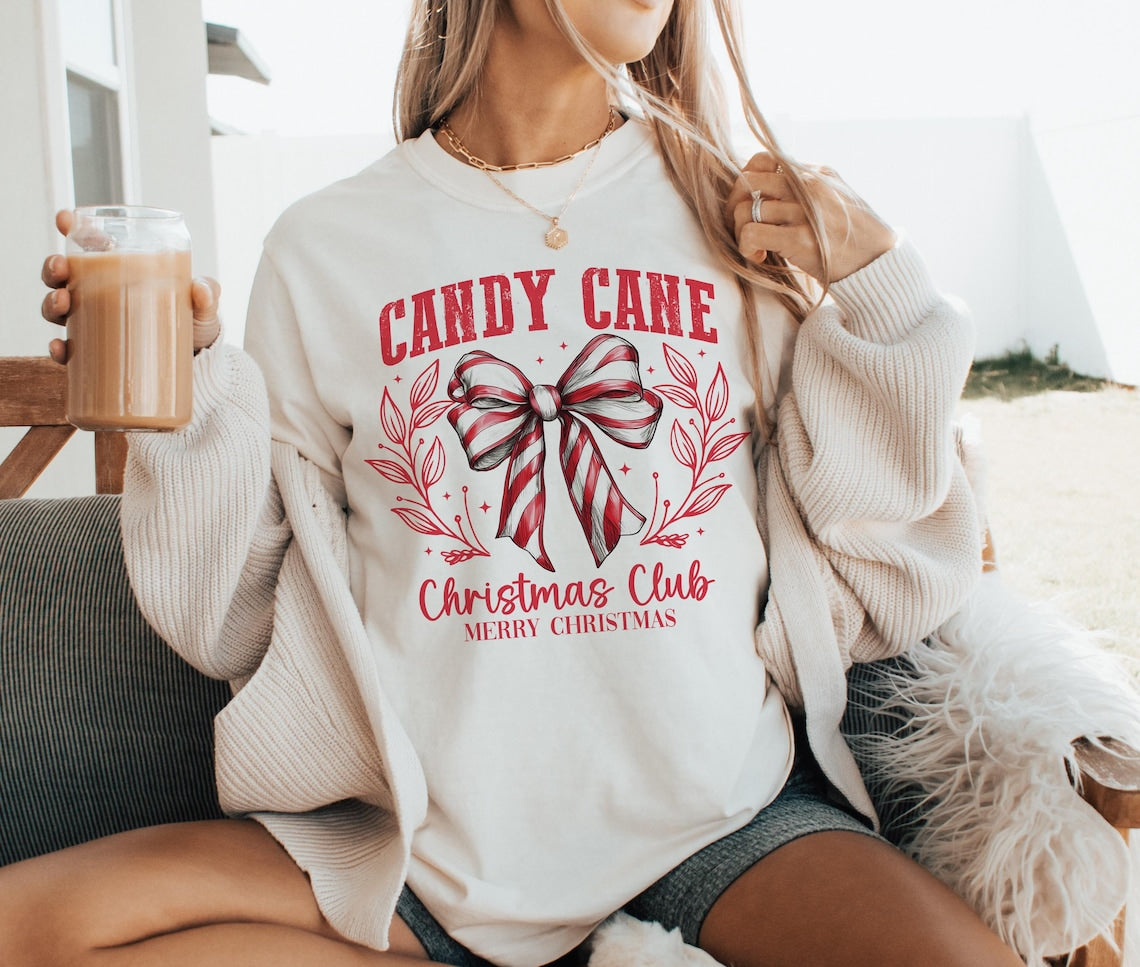 DTF Transfer Christmas Candy Cane Christmas Club