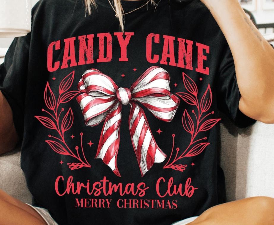 DTF Transfer Christmas Candy Cane Christmas Club
