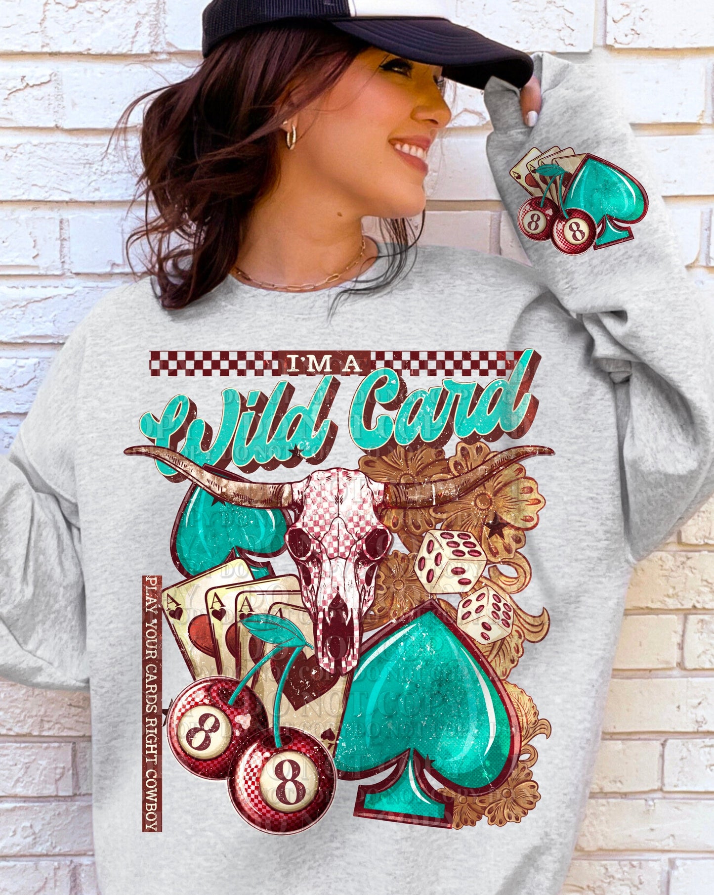 DTF Transfer Country Wild Card Vintage Style Jumbo Size W/ Sleeves