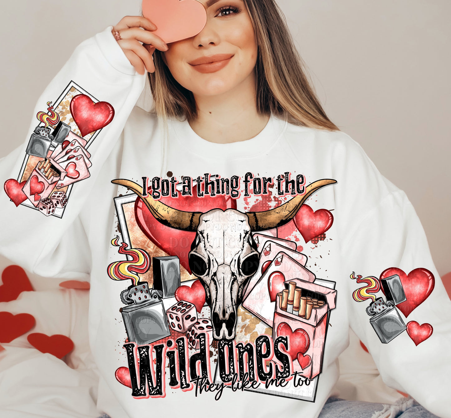 DTF Transfer Valentines Wild Ones Sleeve offered