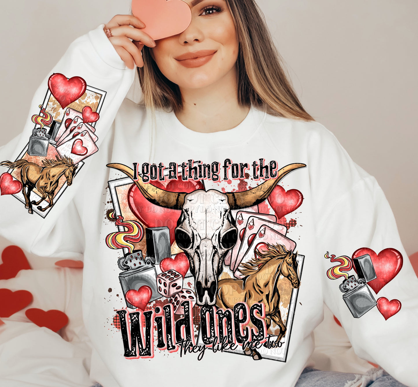 DTF Transfer Valentines Wild Ones Sleeve offered