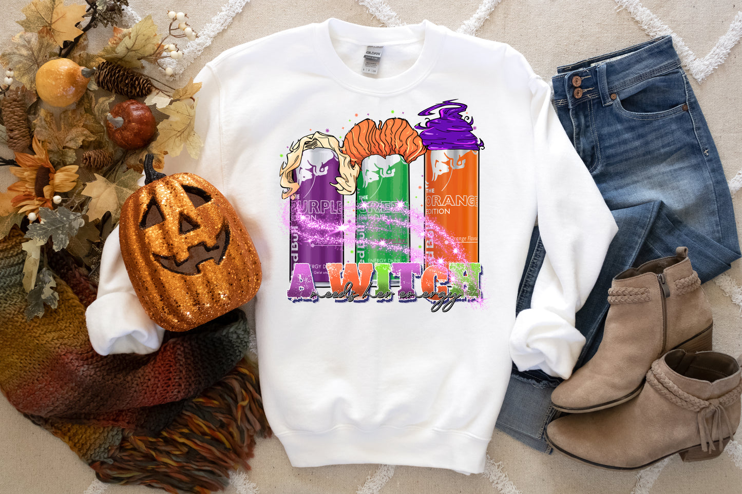 DTF Transfer Fall Witch Needs Her Energy