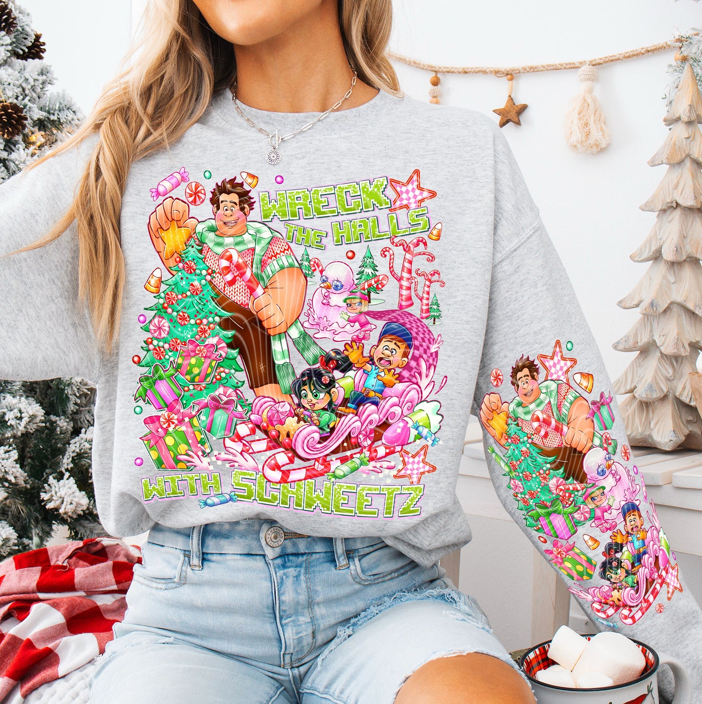 DTF Transfer Wreck the Halls with Schweeetz – Holiday Candy Chaos Design