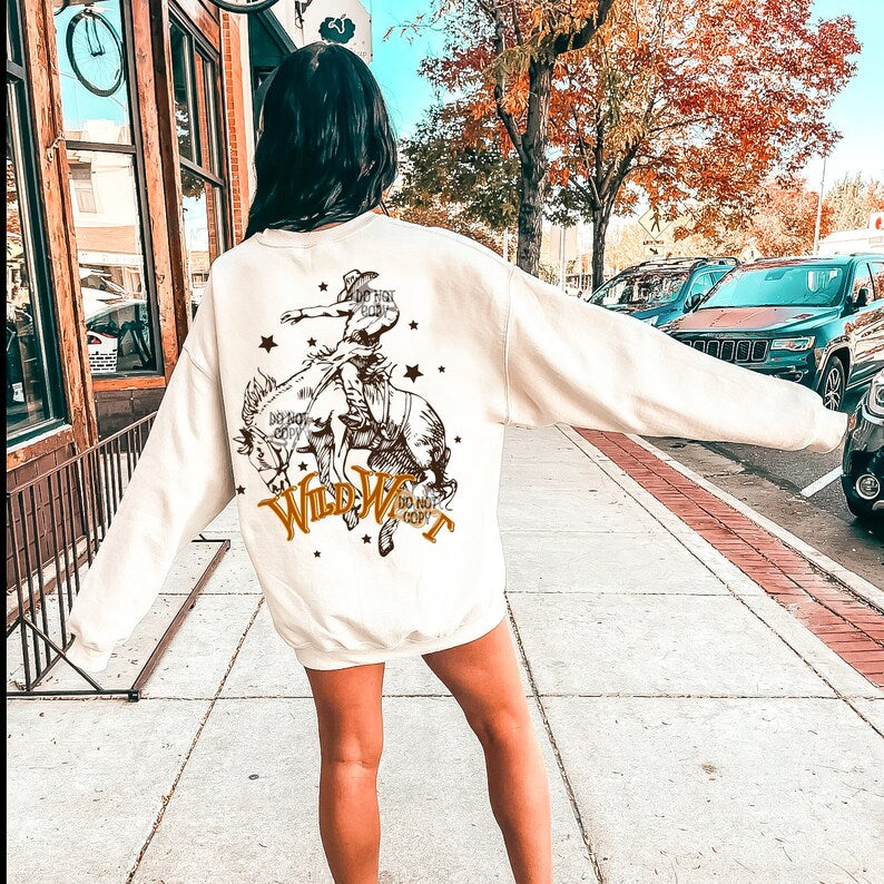 DTF Transfer Wild West Cowboy Rodeo Bronco Rider Design