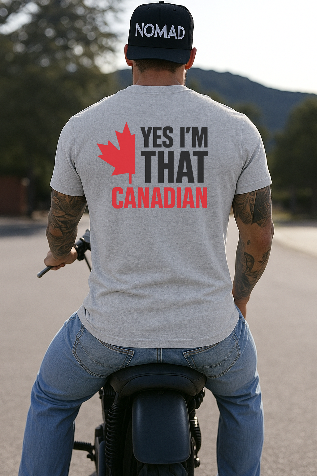 DTF Transfer Yes I’m That Canadian – Bold Maple Leaf Patriotic Print