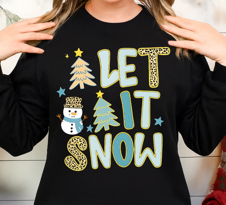 Sweatshirt Or Hoodie Let It Snow – Leopard Print Christmas