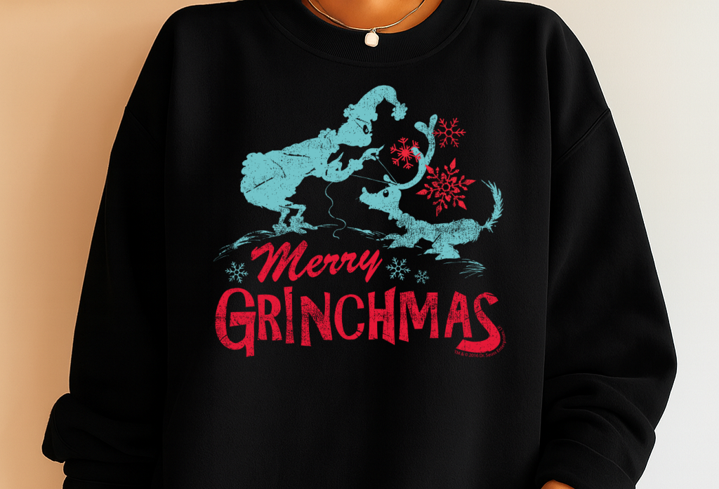 DTF Transfer Merry Grinchhmas Sweatshirt – Funny Holiday Pullover