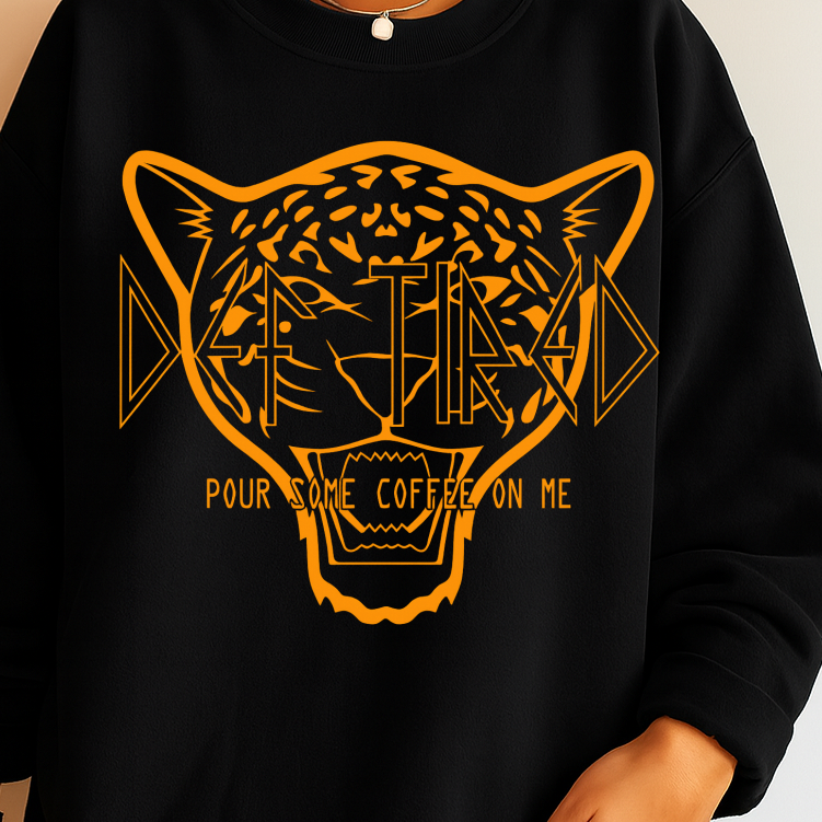 DTF Transfer Retro Rock Leopard Graphic Def Tired