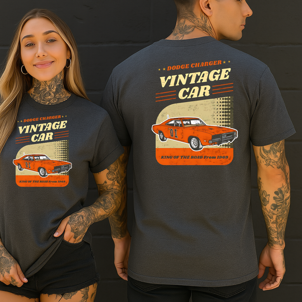 DTF Transfer Dodge Charger Classic Muscle Car Retro