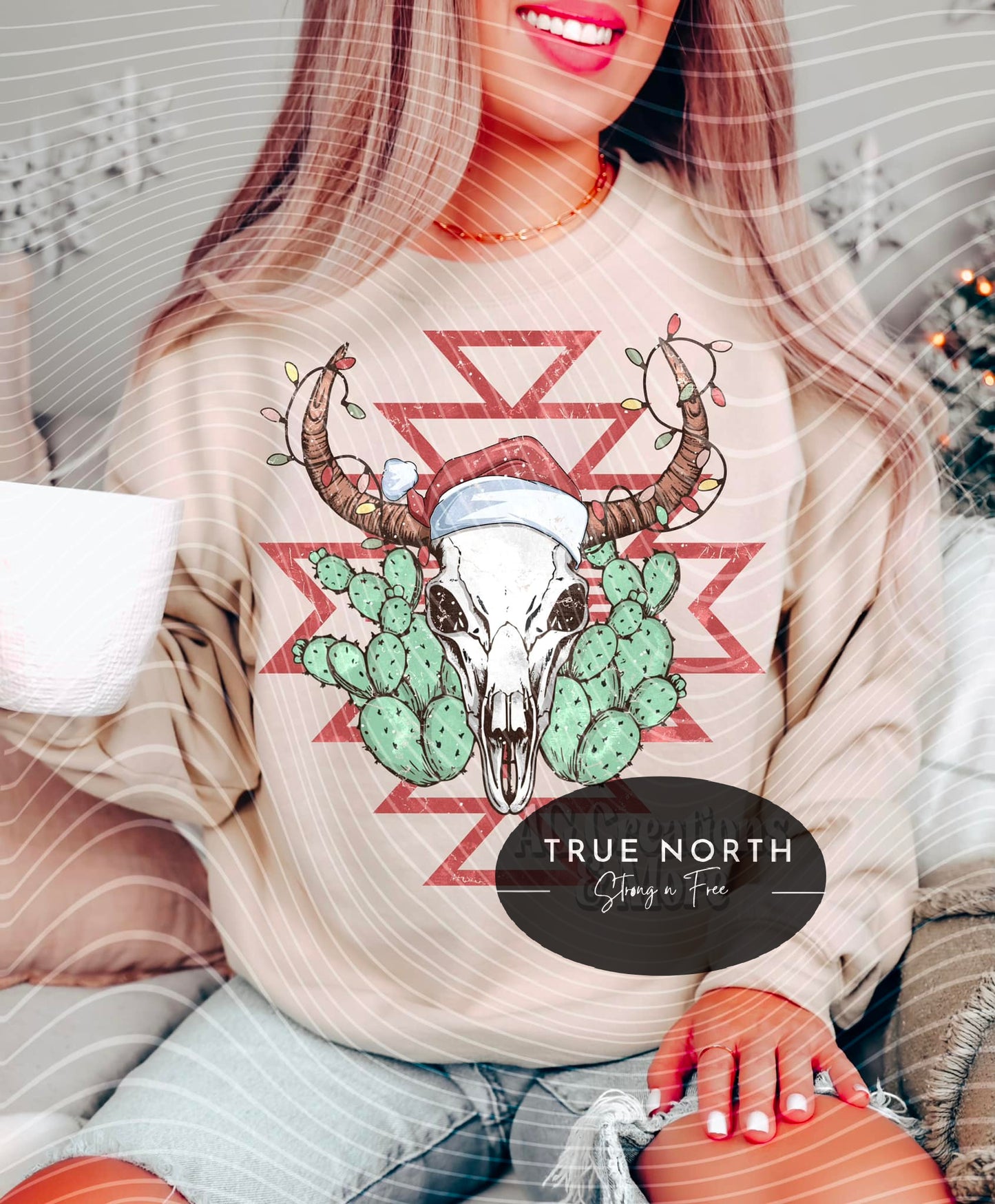 DTF Transfer Christmas Bull Cow Western Style