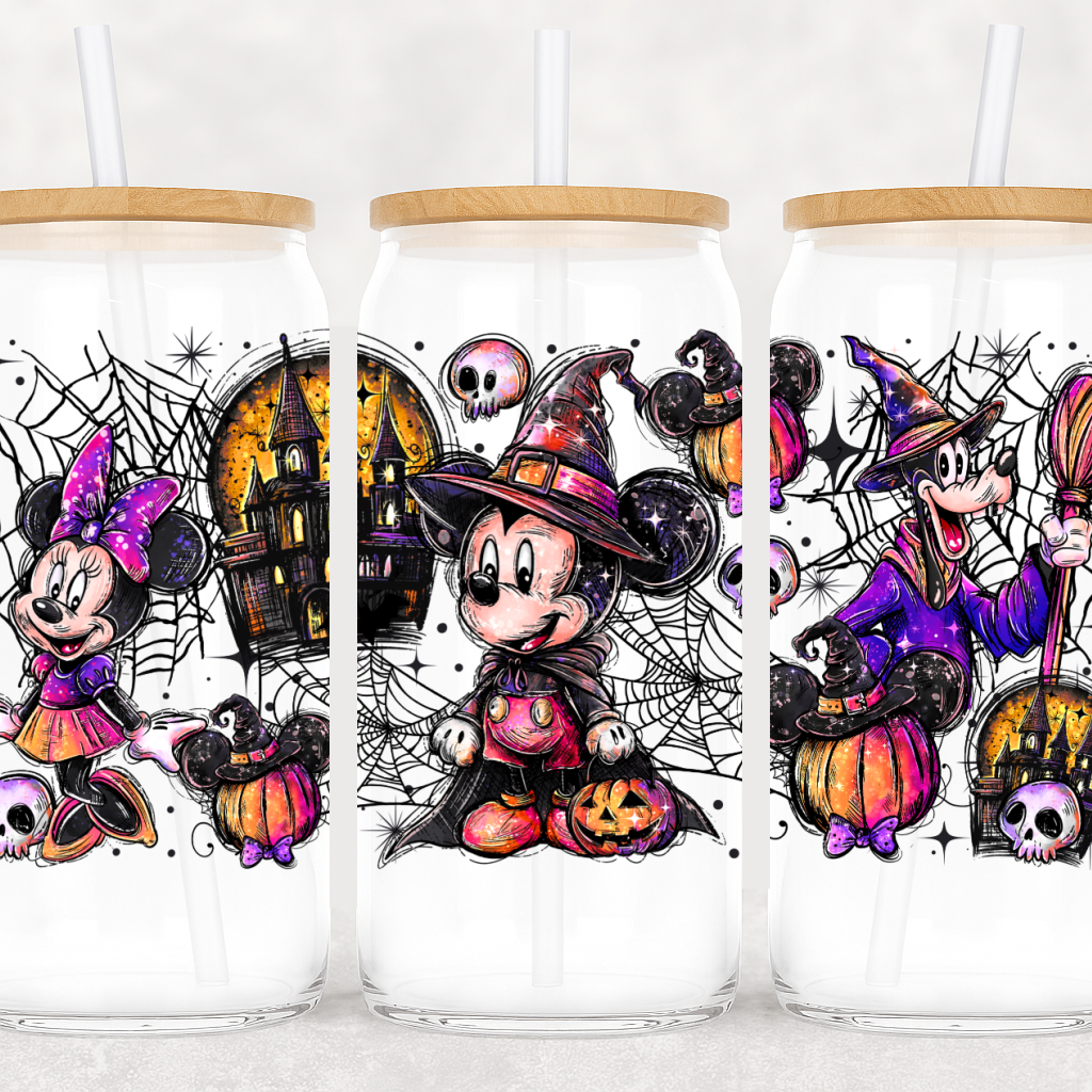 DTF Transfer UV Cup Wrap Halloween Mouse Friends – Witchy Castle Glow