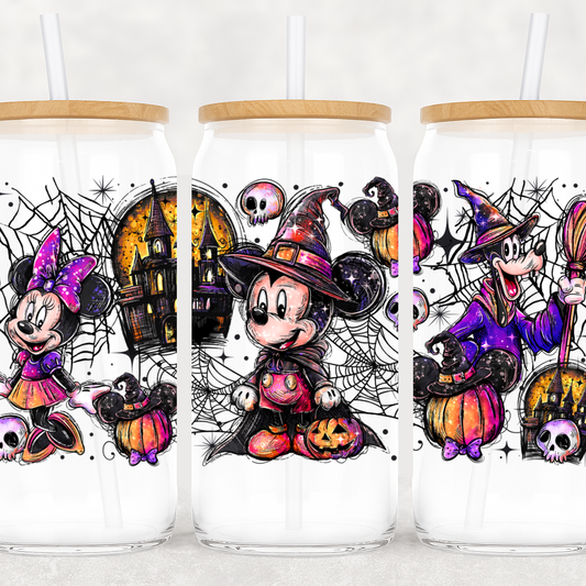 DTF Transfer UV Cup Wrap Halloween Mouse Friends – Witchy Castle Glow